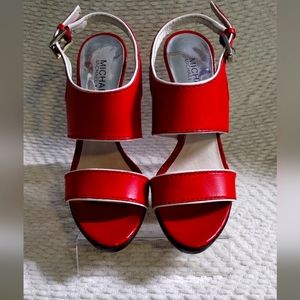Michael kors red and white size 6.5 heels